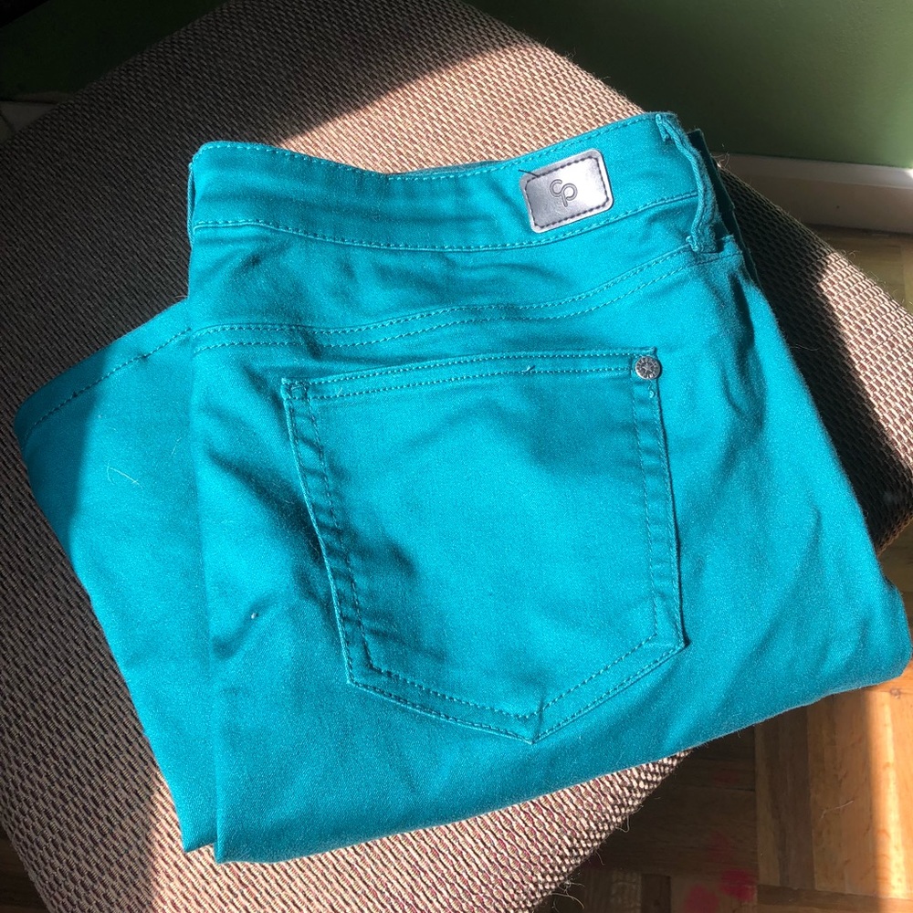 Teal skinny jeans, size 17